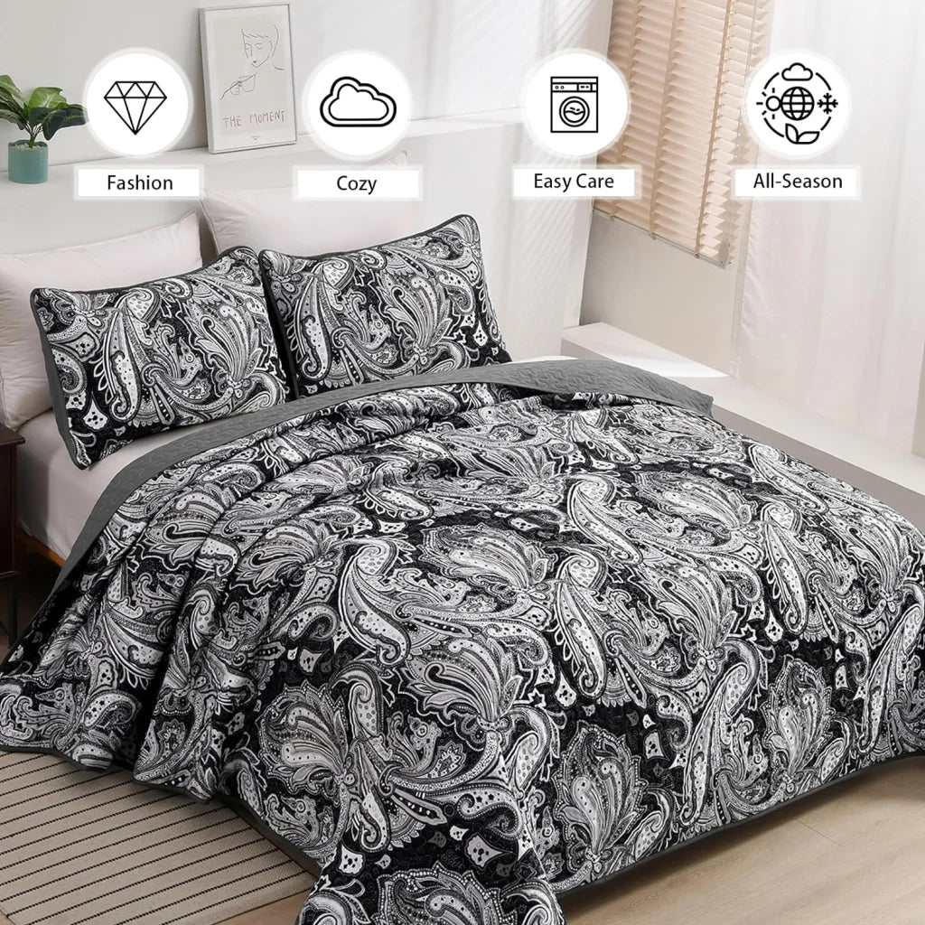 Artful Quilted Coverlet & Pillowcases Set - Beauty in Every