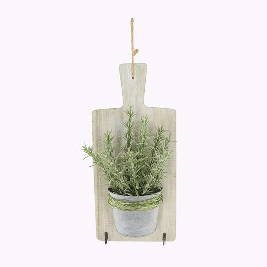 Artifical Rosemary Hanging Chopping Board w Hooks 36cm