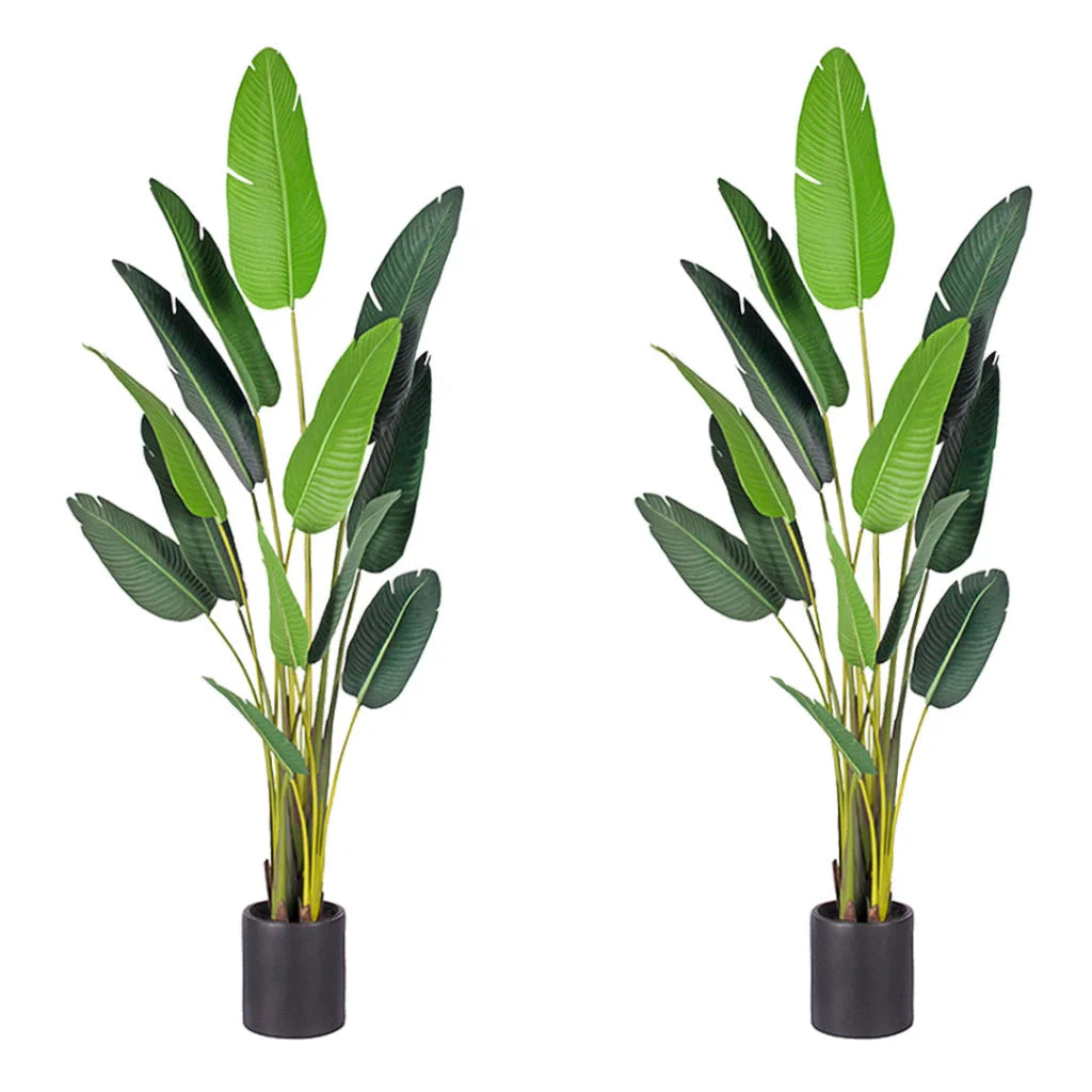 Artificial Birds of Paradise Tree 2X 220cm Giant Green Fake Tropical Indoor Plant Home Office Decor