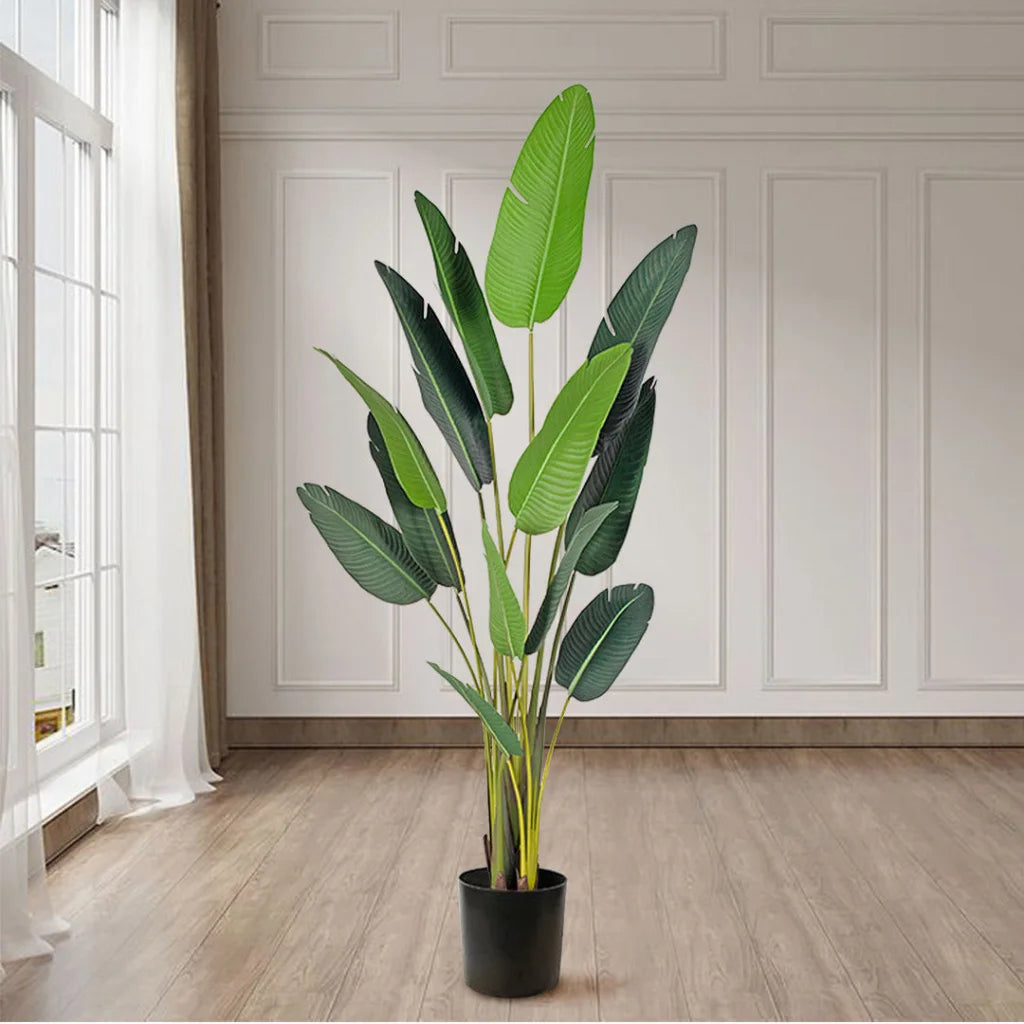 Artificial Birds of Paradise Tree 4X 220cm Giant Green Fake Tropical Indoor Plant Home Office Decor
