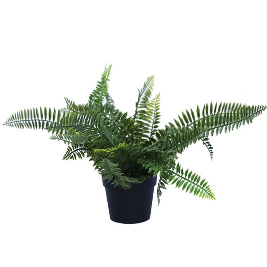 Artificial Dark Green Fern Plant Small Potted UV Resistant