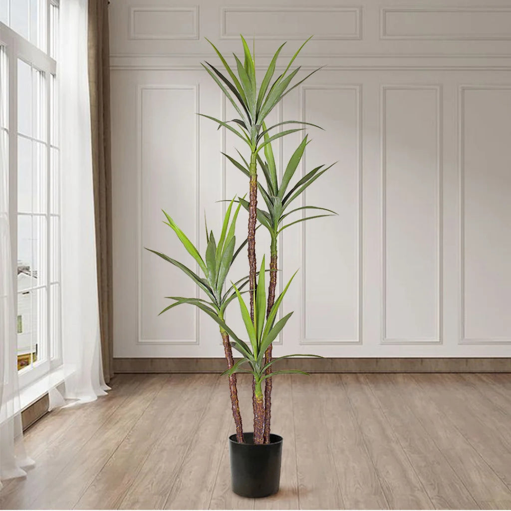 Artificial Dracaena Yucca Tree 4X 180cm Natural Green Fake Tropical Indoor Plant Home Office Decor