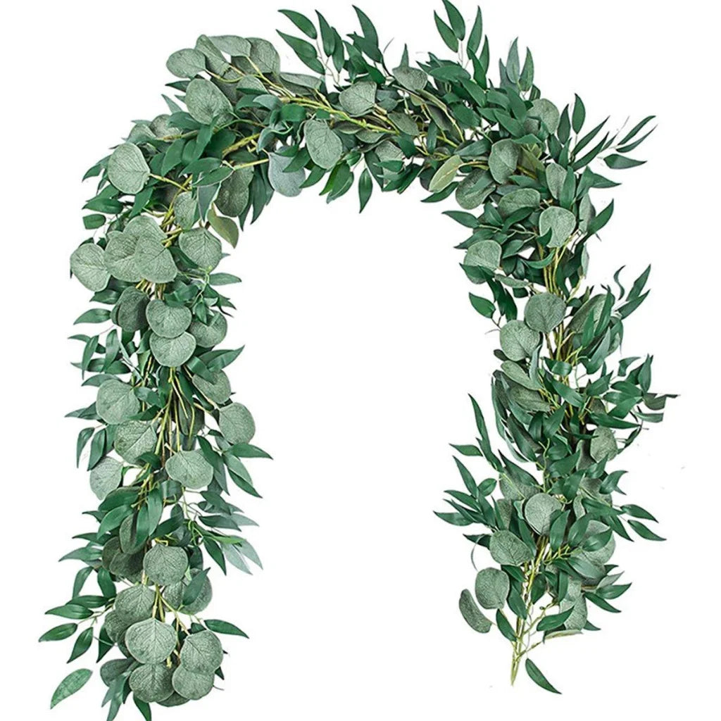 Artificial Eucalyptus Garland 2m Green Vine Fake Plant Home