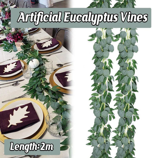 Artificial Eucalyptus Garland 2m Green Vine Fake Plant Home