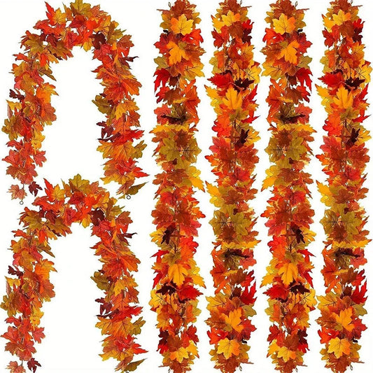 Artificial Fall Maple Leaf Garland 2M - Occasions
