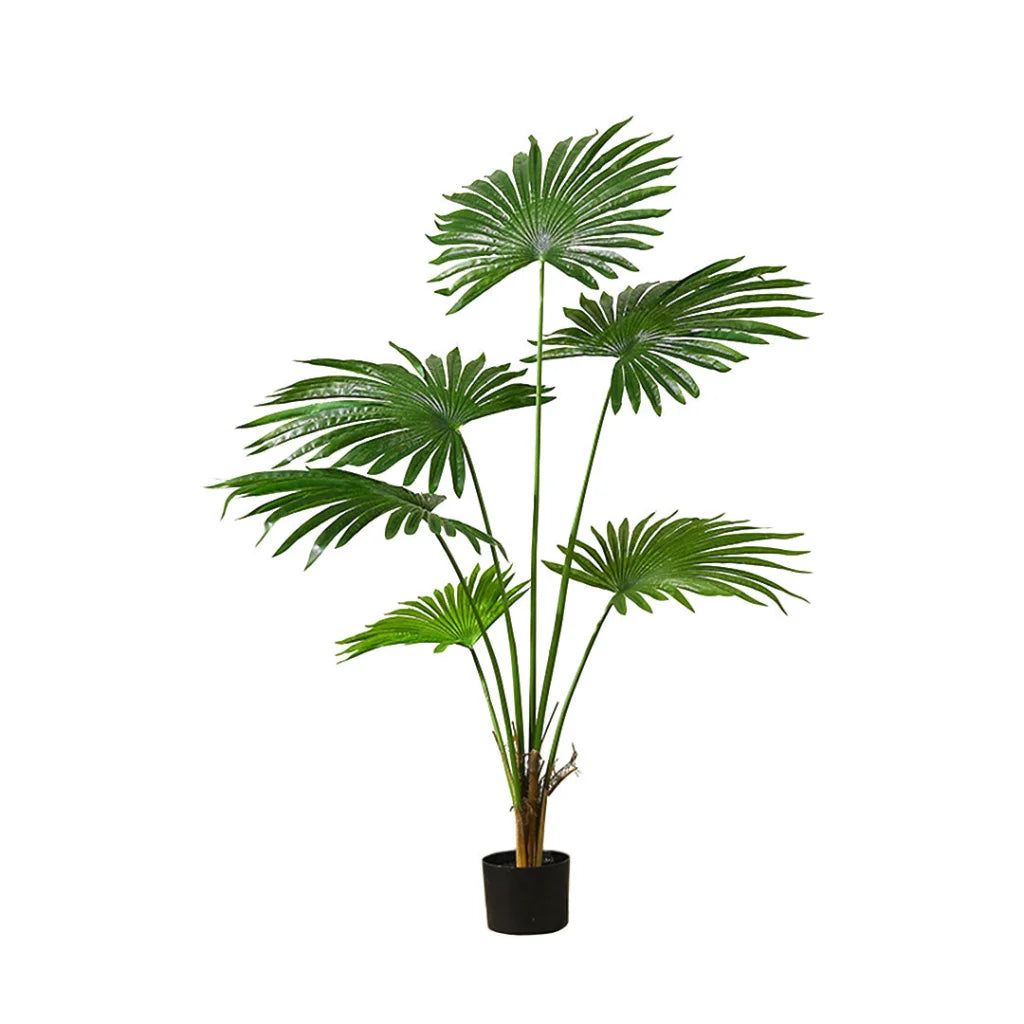 Artificial Fan Palm Tree 120cm Natural Green Fake Tropical Indoor Plant Home Office Decor