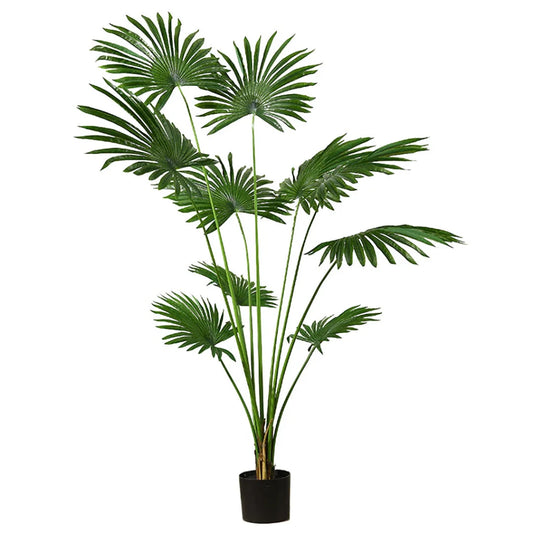 Artificial Fan Palm Tree 180cm Natural Green Fake Tropical Indoor Plant Home Office Decor