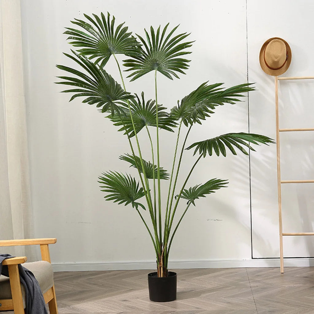 Artificial Fan Palm Tree 180cm Natural Green Fake Tropical Indoor Plant Home Office Decor