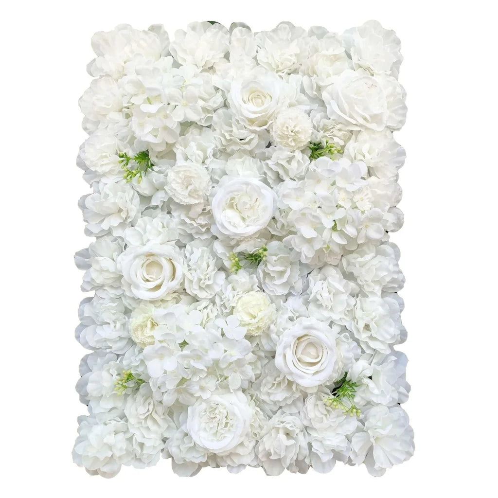 Artificial Flower Wall Backdrop Panel 40x60CM - Mixed White