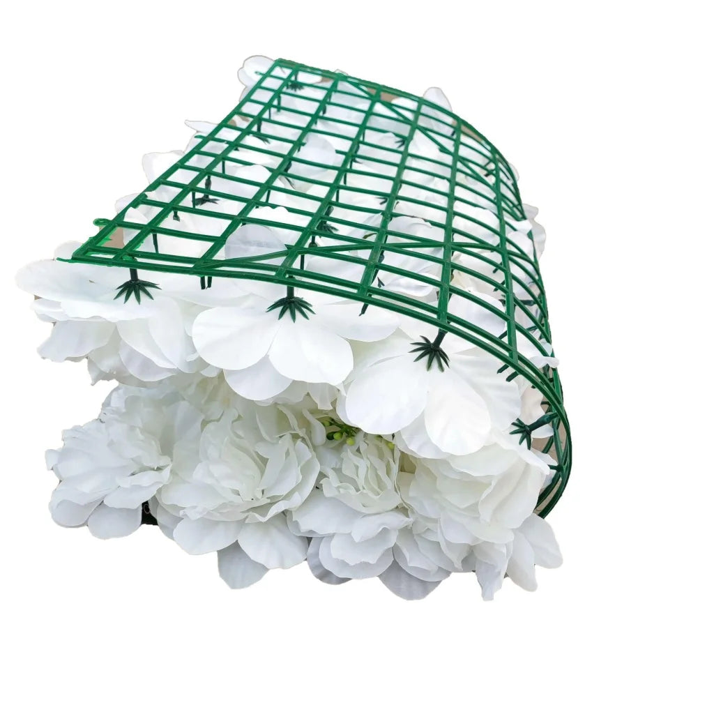 Artificial Flower Wall Backdrop Panel 40x60CM - Mixed White