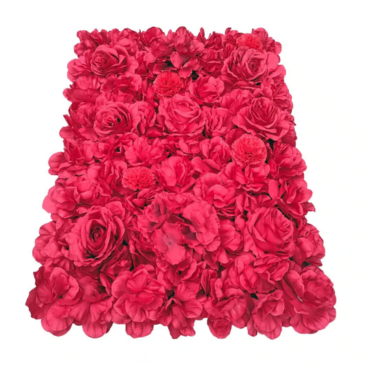 Artificial Flower Wall Backdrop Panel 40x60cm Romantic Red