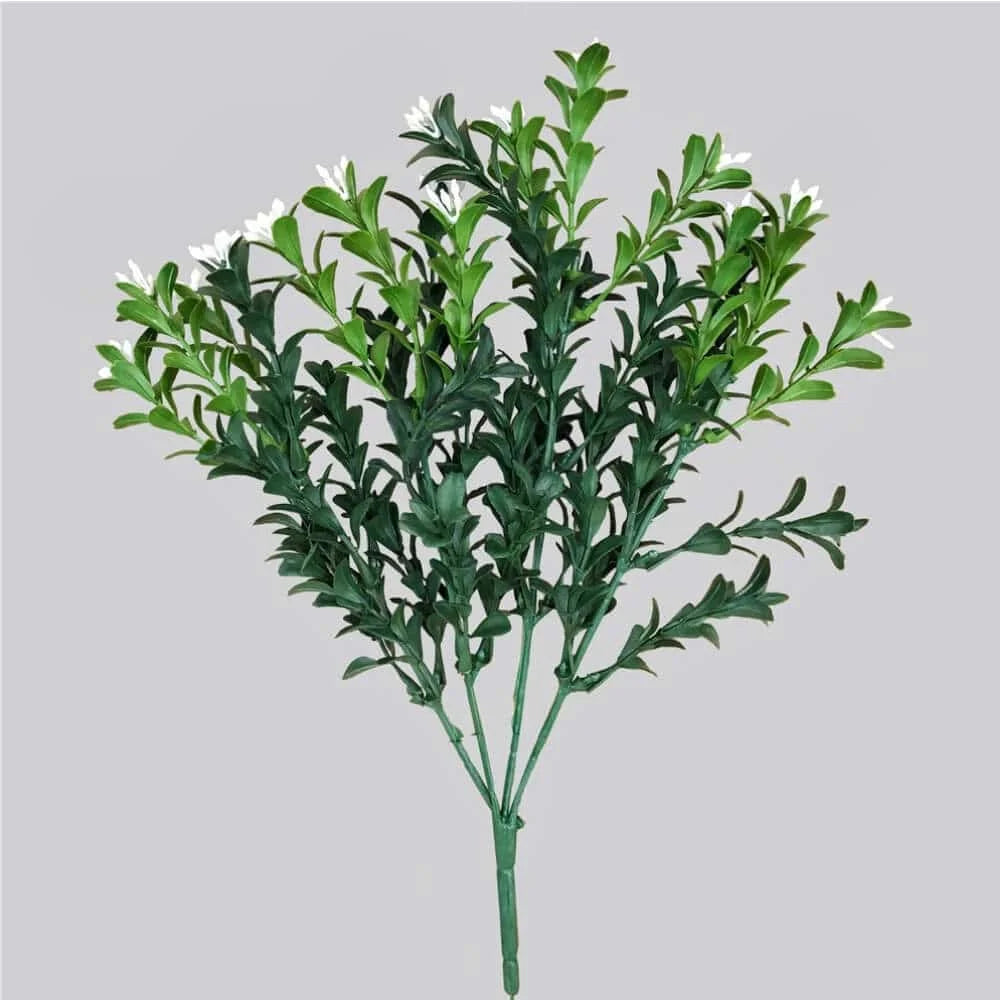 Artificial Flowering Boxwood Stem UV Resistant 30cm - Home