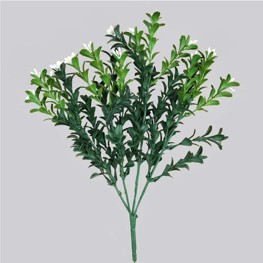 Artificial Flowering Boxwood Stem UV Resistant 30cm - Home