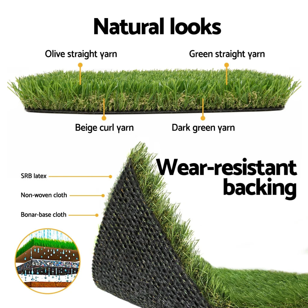 Artificial Grass 30mm 2m x 5m 30SQM Synthetic Fake Lawn