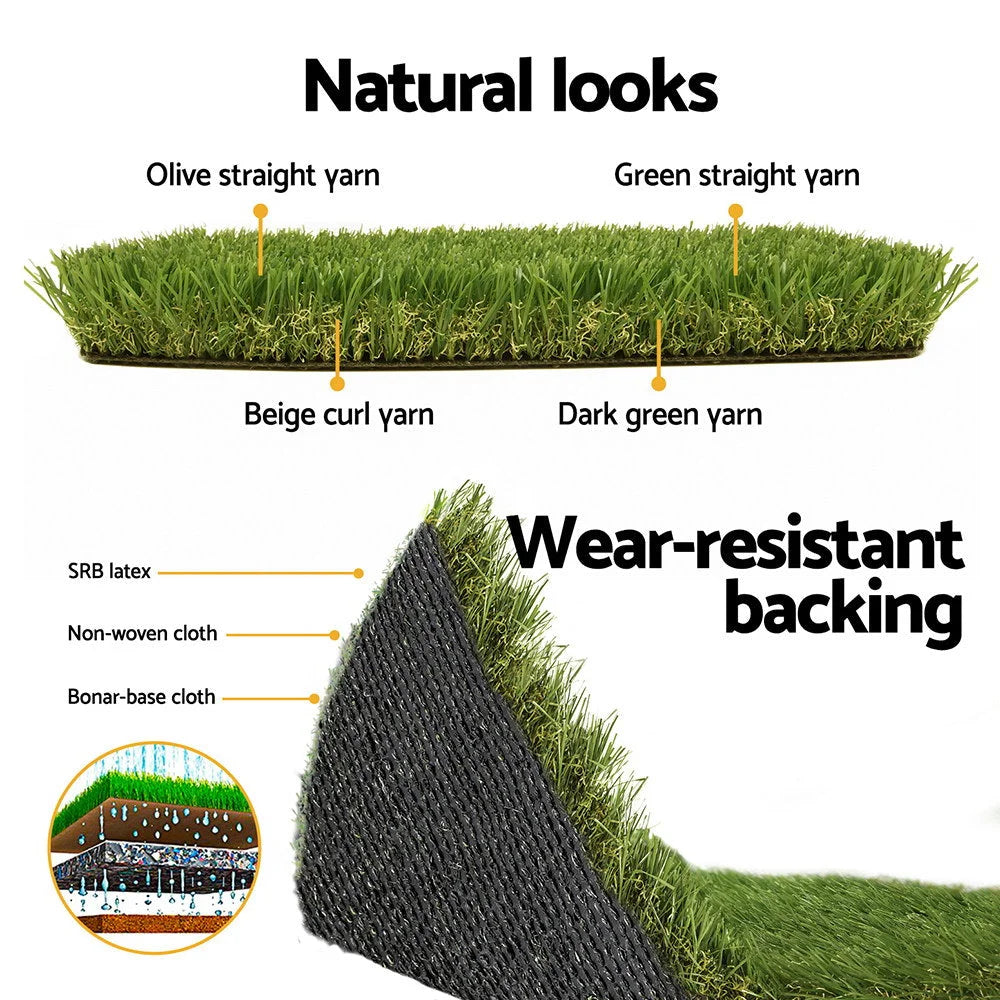 Artificial Grass 45mm 1M x 10M Synthetic Fake Lawn Turf