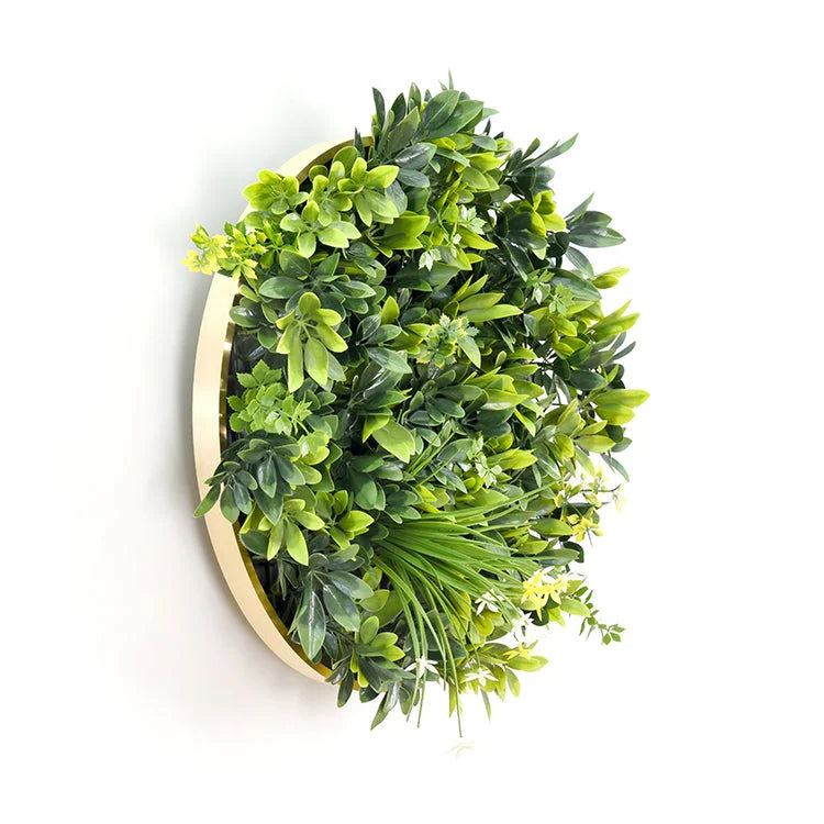 Artificial Green Wall Plant Panel Daffodil Smile Disc Art