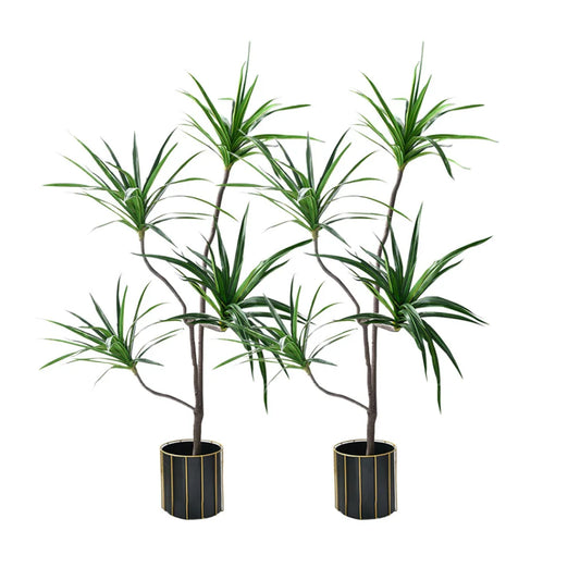 Artificial Indoor Brazilian Iron Tree Set Premium 2X 180cm Green Fake Plant Decorative - 4 Heads