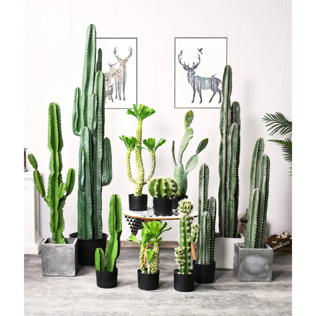 Artificial Indoor Cactus Tree Premium 120cm Green Fake Plant Simulation Decorative - 6 Heads