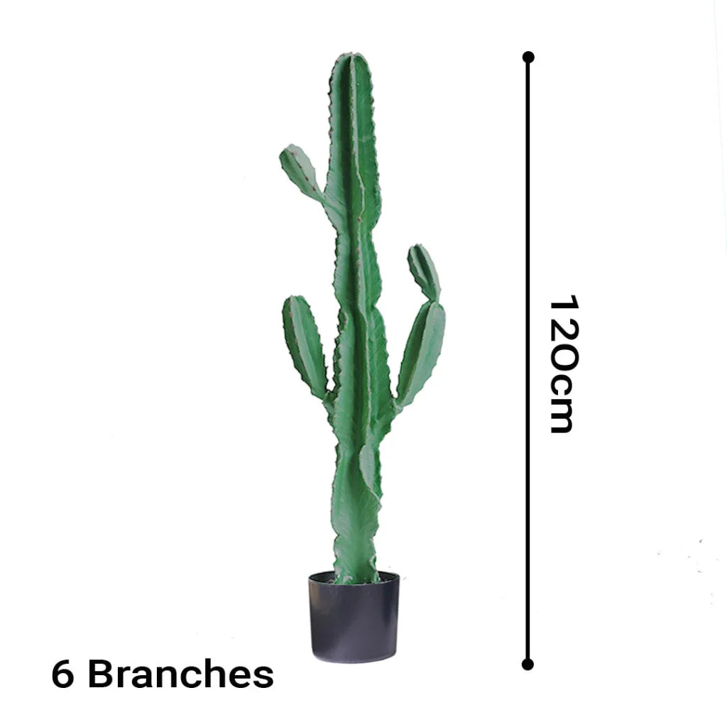 Artificial Indoor Cactus Tree Premium 120cm Green Fake Plant Simulation Decorative - 6 Heads