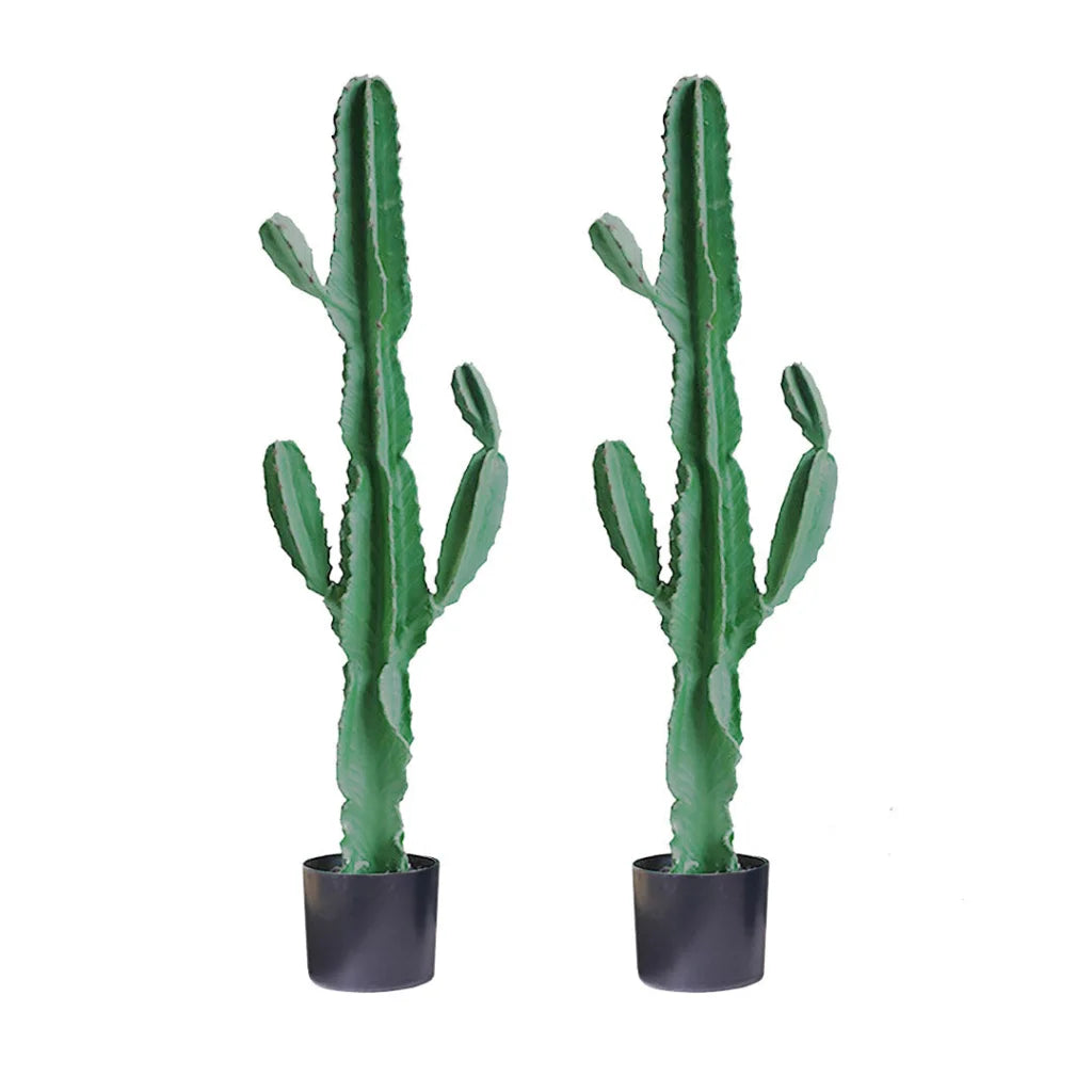 Artificial Indoor Cactus Tree Set Premium 2X 120cm Green Fake Simulation Decorative - 6 Heads