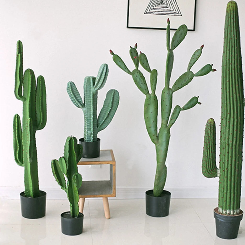 Artificial Indoor Cactus Tree Set Premium 2X 70cm Green Fake Simulation Decorative - 5 Heads