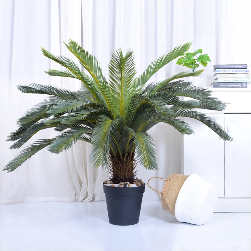 Artificial Indoor Cycas Revoluta Sago Palm Tree Set Premium 2X 155cm Fake Decoration with Pot