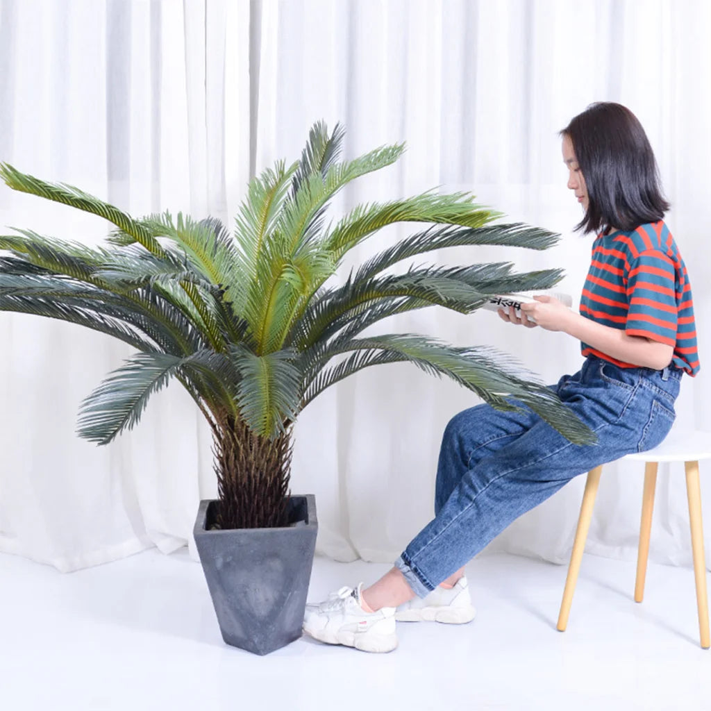 Artificial Indoor Cycas Revoluta Sago Palm Tree Set Premium 4X 155cm Fake Decoration with Pot