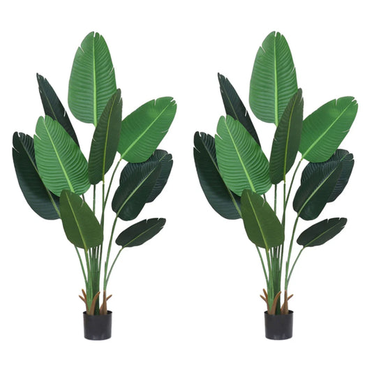 Artificial Indoor Nordic Wind Traveler Banana Plant Set Premium 2X 180cm Green Fake Decorative Tree