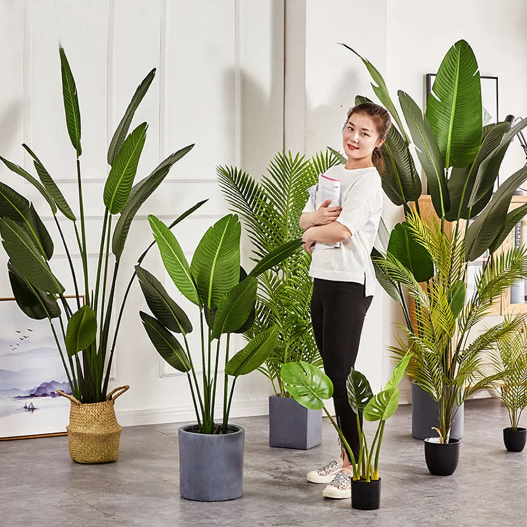 Artificial Indoor Nordic Wind Traveler Banana Plant Set Premium 4X 180cm Green Fake Decorative Tree
