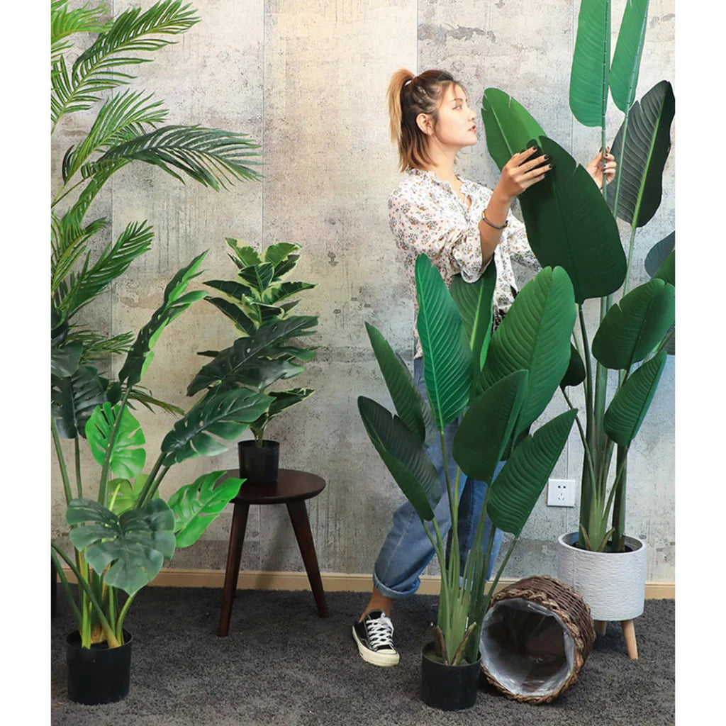 Artificial Indoor Nordic Wind Traveler Banana Plant Set Premium 4X 180cm Green Fake Decorative Tree