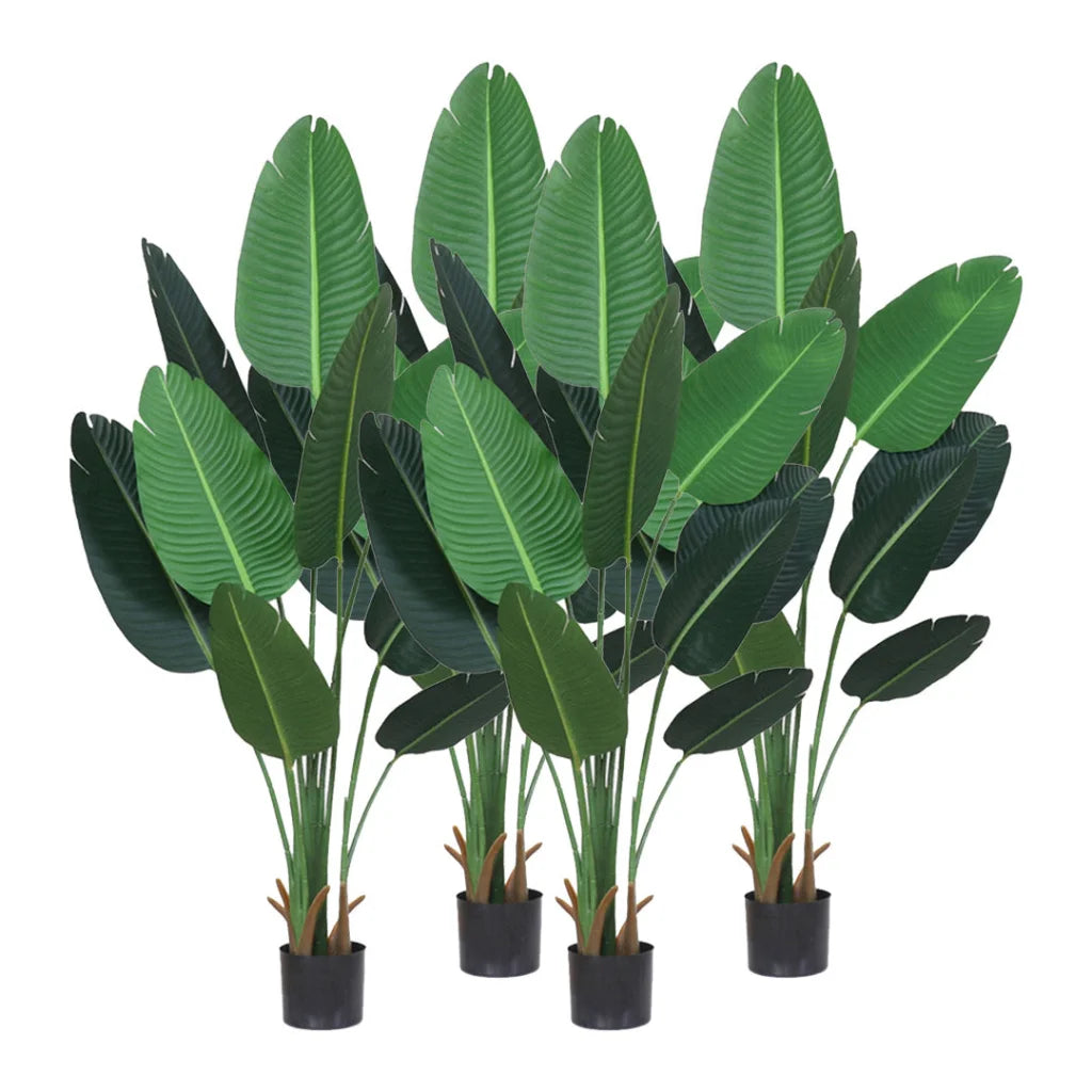 Artificial Indoor Nordic Wind Traveler Banana Plant Set Premium 4X 180cm Green Fake Decorative Tree