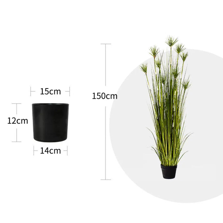 Artificial Indoor Papyrus Plant Tree Set Premium 4X 150cm