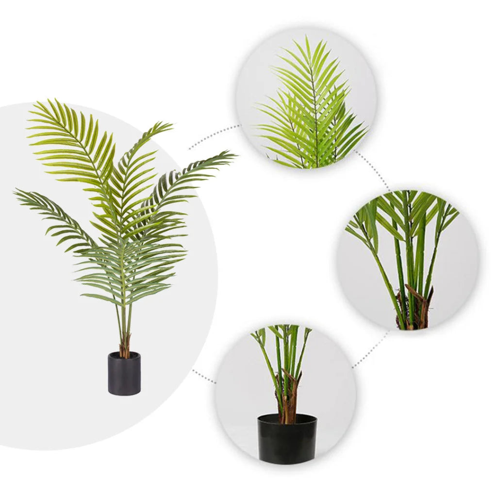 Artificial Indoor Plant 120cm Green Rogue Areca Palm Tree Fake Tropical Home Office Decor