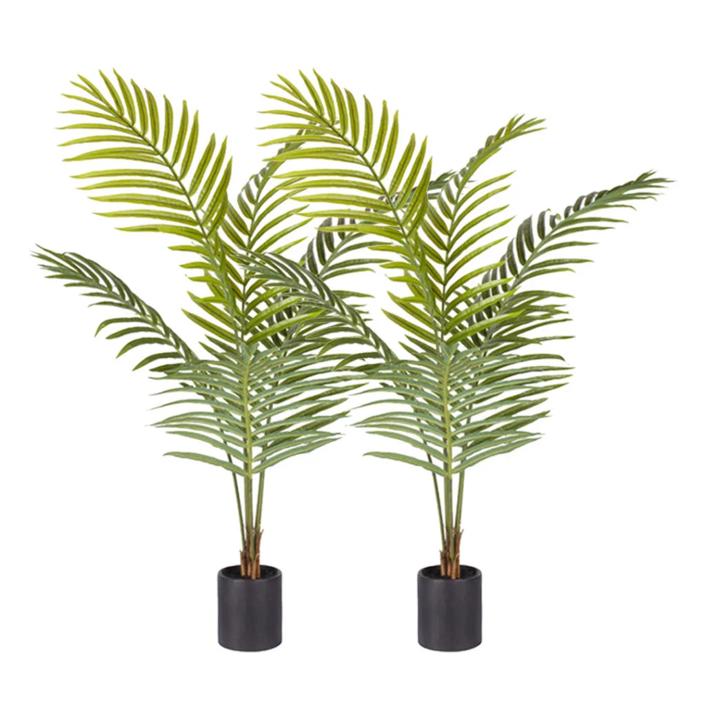 Artificial Indoor Plant 2X 120cm Green Rogue Areca Palm Tree Fake Tropical Home Office Decor