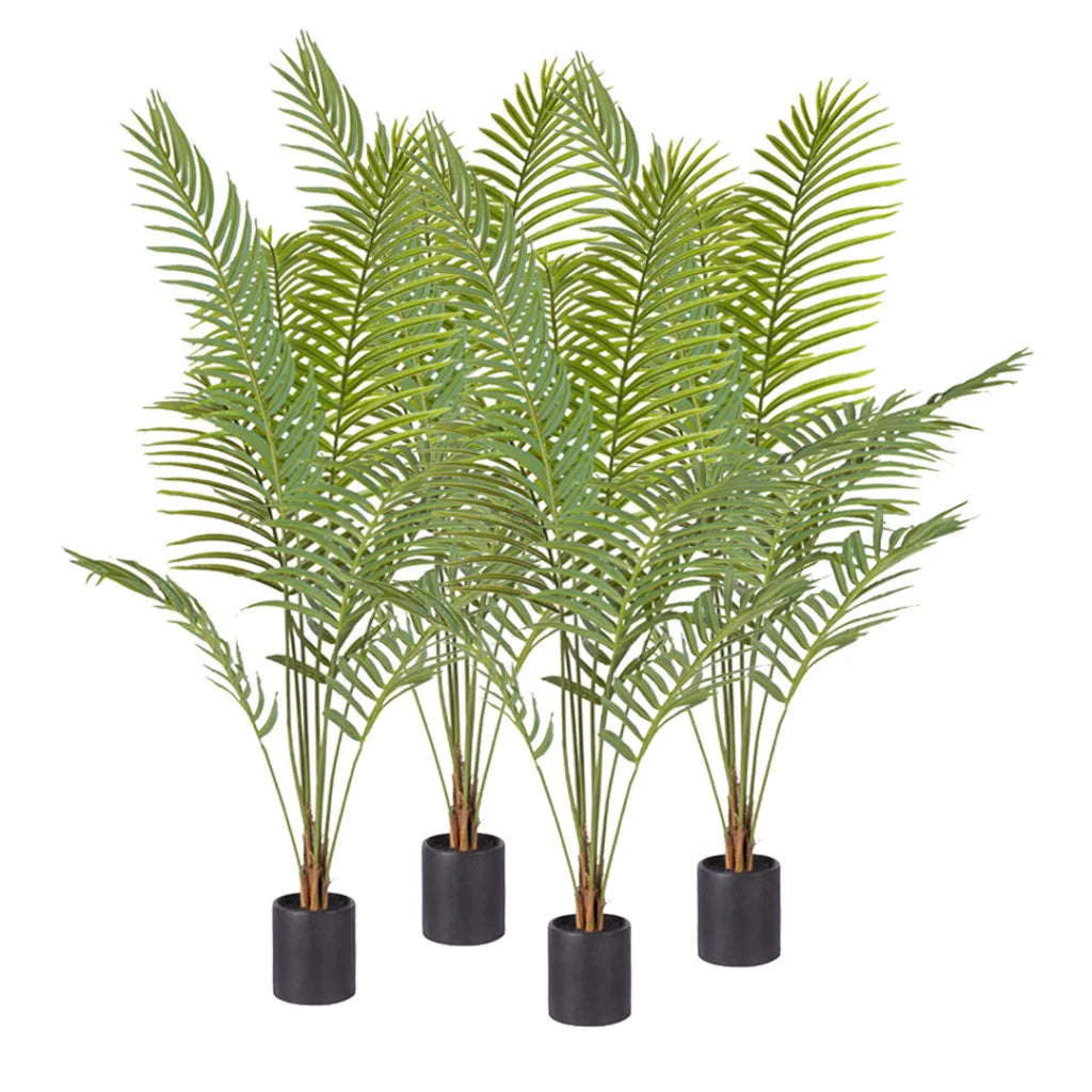 Artificial Indoor Plant 4X 180cm Green Rogue Areca Palm Tree Fake Tropical Home Office Decor