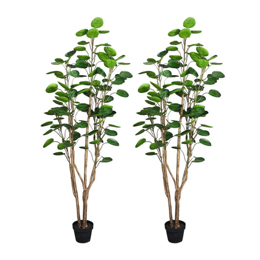 Artificial Indoor Pocket Money Tree Set Premium 2X 180cm Green Fake Simulation Decorative