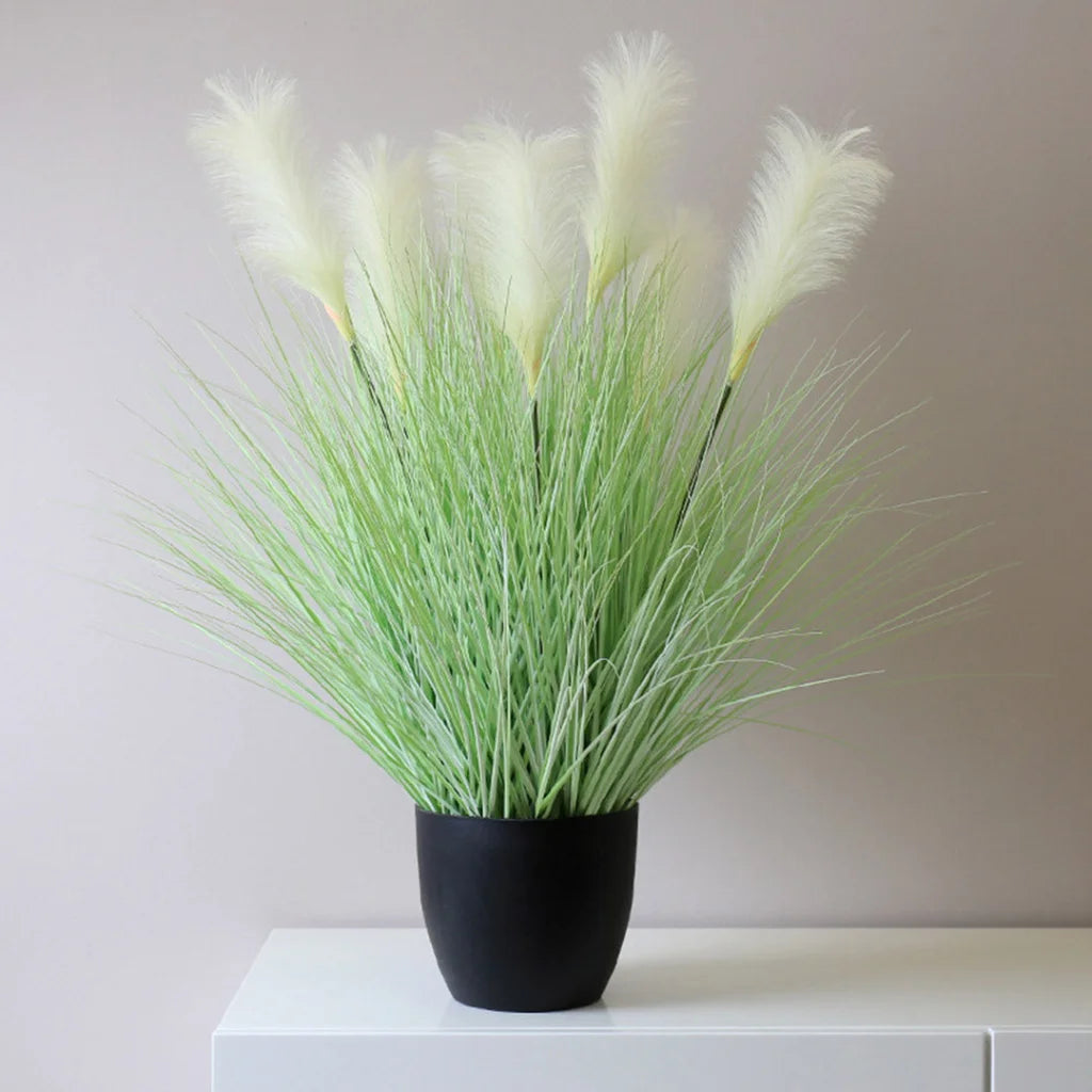 Artificial Indoor Potted Bulrush Grass Tree Set Premium 4X 137cm Green Fake Plant Simulation Decorative