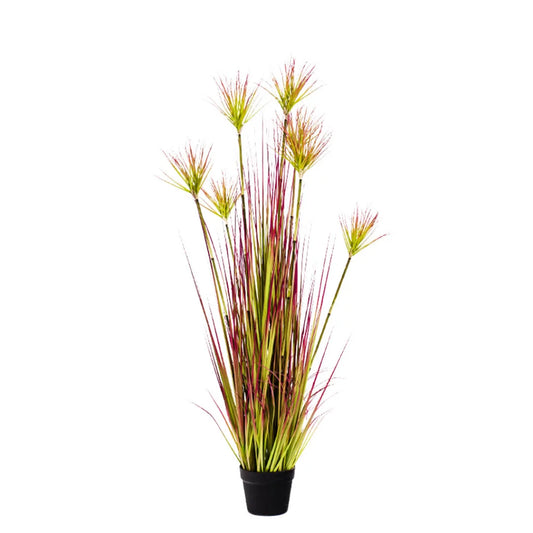 Artificial Indoor Potted Papyrus Plant Tree Premium 120cm Purple-Red Fake Simulation Decorative