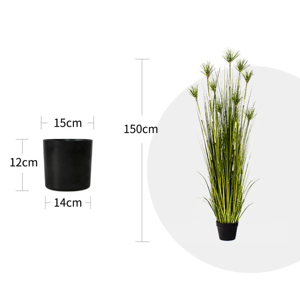 Artificial Indoor Potted Papyrus Plant Tree Premium 150cm Green Fake Simulation Decorative