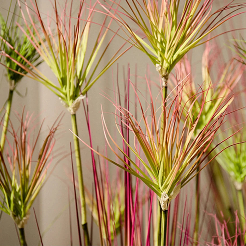 Artificial Indoor Potted Papyrus Plant Tree Set Premium 4X 120cm Purple-Red Fake Simulation Decorative