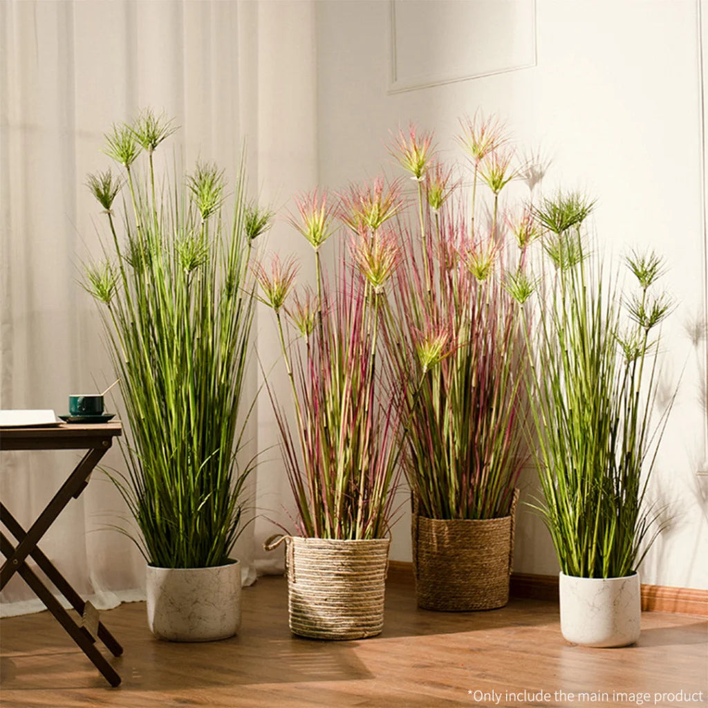 Artificial Indoor Potted Papyrus Plant Tree Set Premium 4X 120cm Purple-Red Fake Simulation Decorative