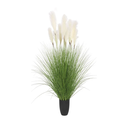 Artificial Indoor Potted Reed Bulrush Grass Tree Premium 110cm Fake Plant Simulation Decorative