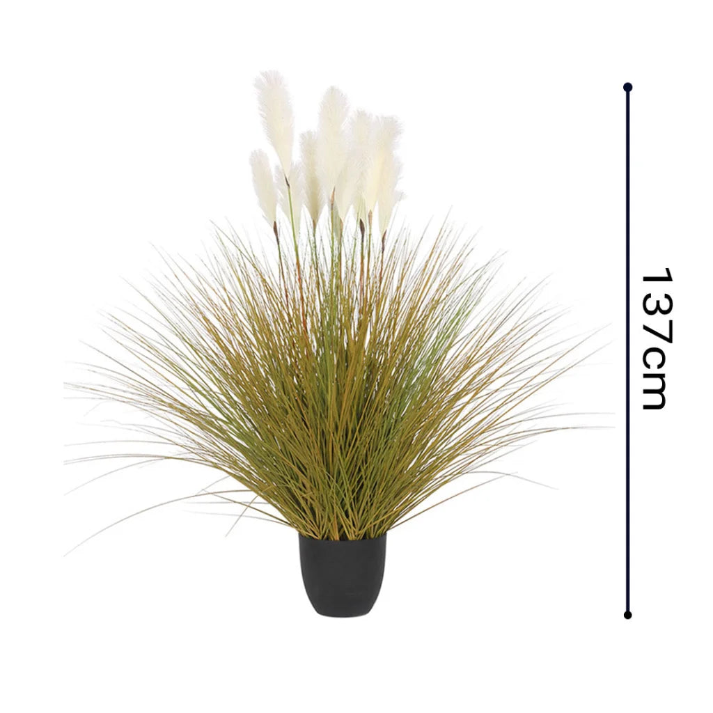 Artificial Indoor Potted Reed Bulrush Grass Tree Premium 137cm Fake Plant Simulation Decorative