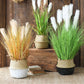 Artificial Indoor Potted Reed Bulrush Grass Tree Set Premium 2X 110cm Green Fake Plant Simulation Decorative