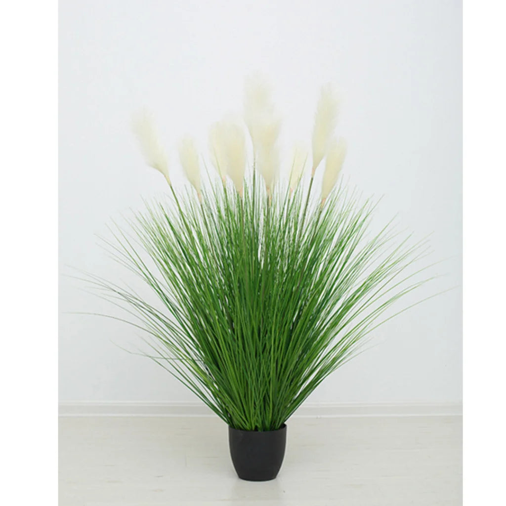 Artificial Indoor Potted Reed Bulrush Grass Tree Set Premium 2X 110cm Green Fake Plant Simulation Decorative