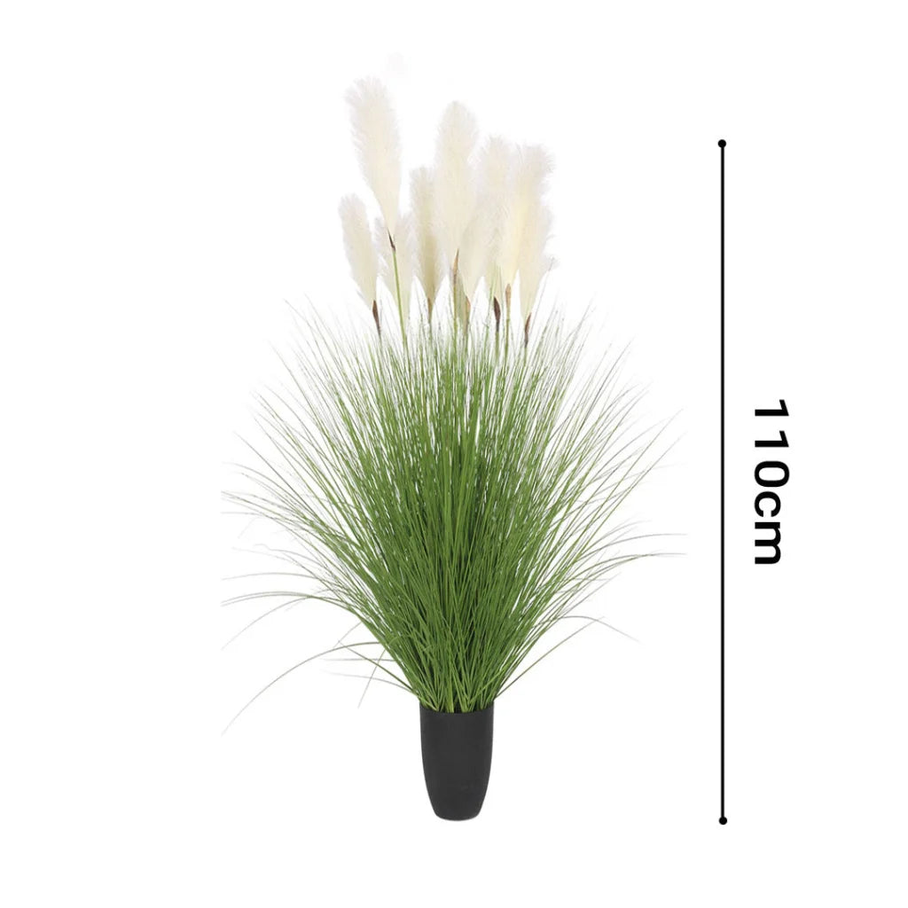 Artificial Indoor Potted Reed Bulrush Grass Tree Set Premium 4X 110cm Green Fake Plant Simulation Decorative