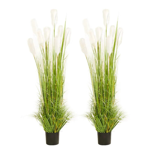 Artificial Indoor Potted Reed Grass Tree Set Premium 2X 120cm Green Fake Plant Simulation Decorative