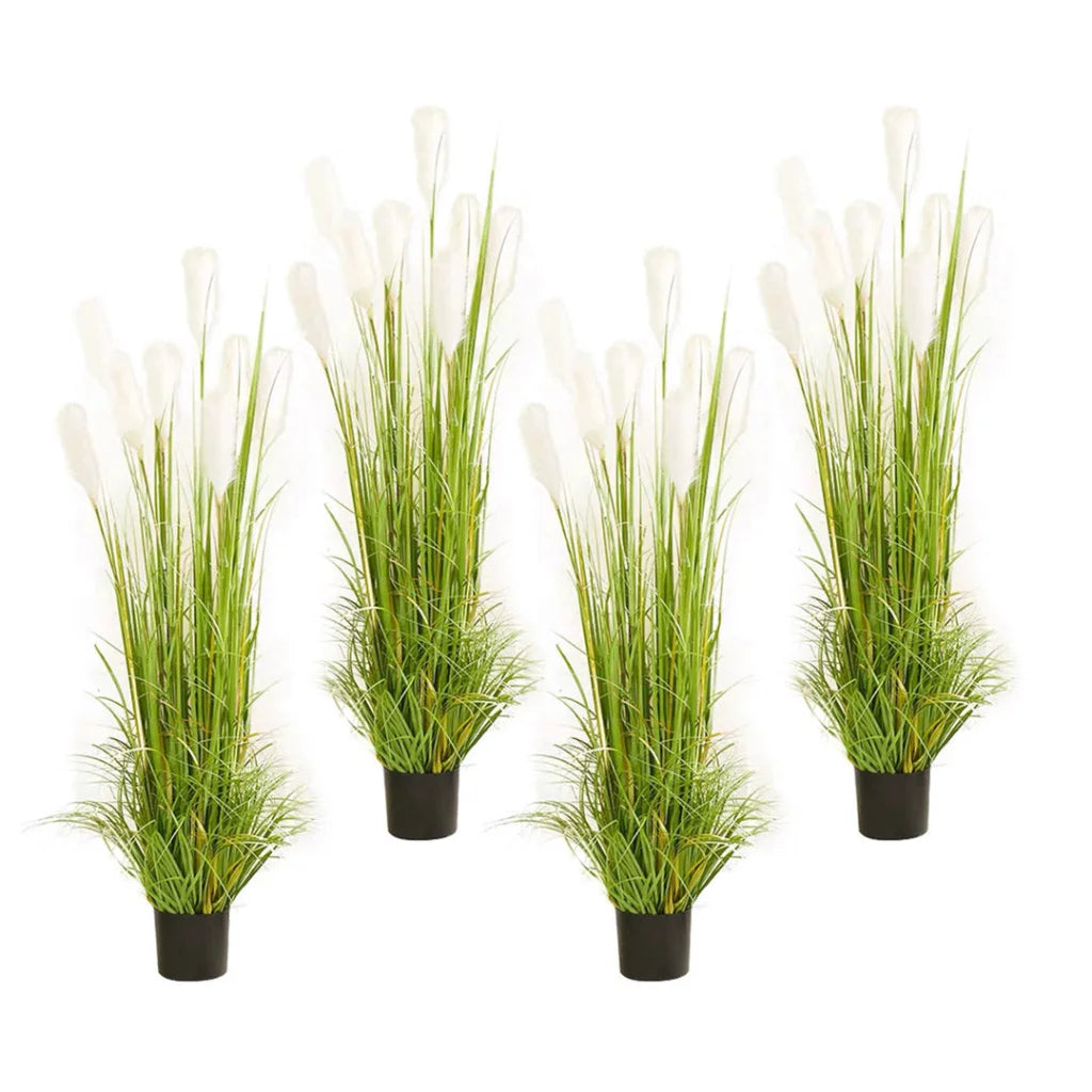 Artificial Indoor Potted Reed Grass Tree Set Premium 4X 120cm Green Fake Plant Simulation Decorative