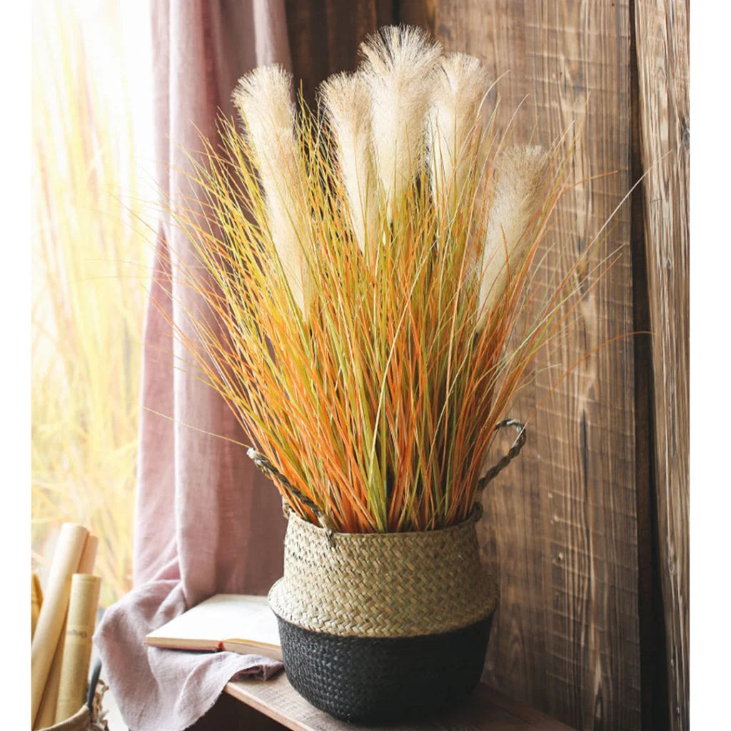 Artificial Indoor Reed Bulrush Grass Tree Set Premium 2X 137cm Green Fake Plant Simulation Decorative