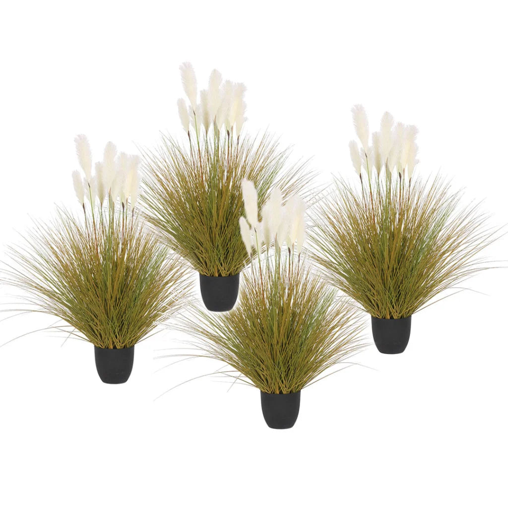 Artificial Indoor Reed Bulrush Grass Tree Set Premium 4X 137cm Green Fake Plant Simulation Decorative